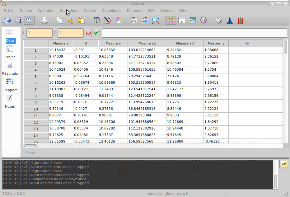 SOSstat simple regression