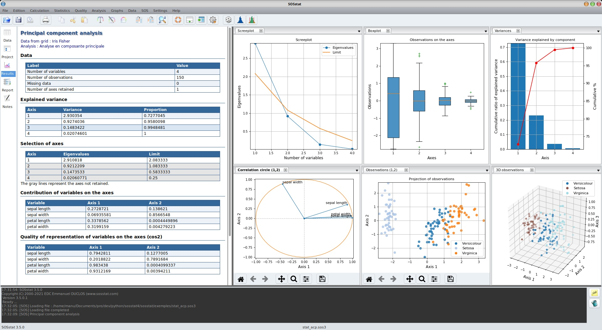 Interface Graphique de SOSstat